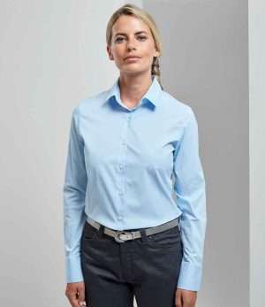 Premier Ladies Long Sleeve Stretch Fit Poplin Shirt