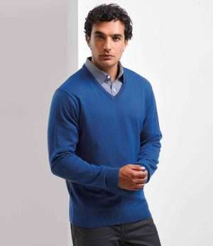 Premier Knitted Cotton Acrylic V Neck Sweater
